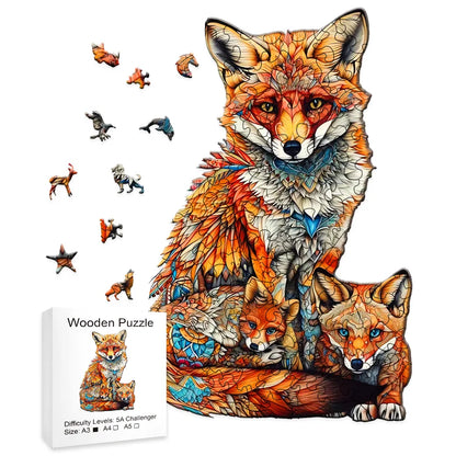 Puzzle en bois - La Famille Renard