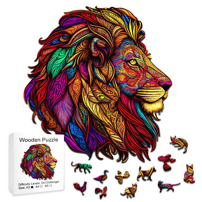 Puzzle en bois - Le roi lion arc-en-ciel