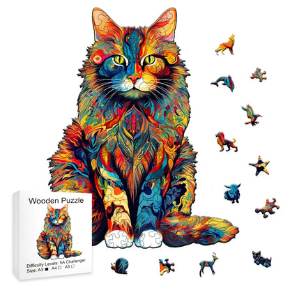 Puzzle en bois - Le Chat Multicolore