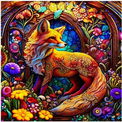 Puzzle en bois - Le Renard Enchanté du Jardin Mystique